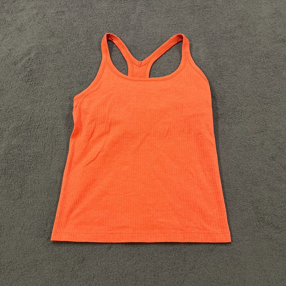 Lululemon Swiftly Tech Orange Racerback Knit Training Tank Top Women's Size 6